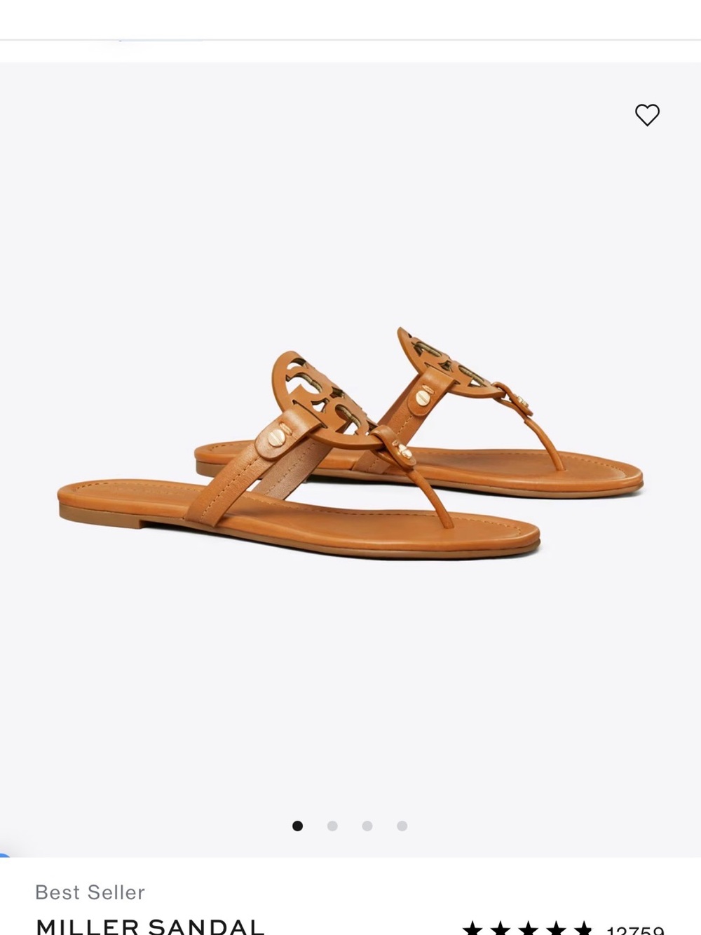 Tory Burch Miller Sandals Vintage Vachetta Brown size 7.5 NEW IN BOX - Picture 7 of 8